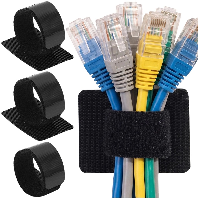 Cable Velcro Strap - Conjunto de Organização de Cabos Autoadesivos:
