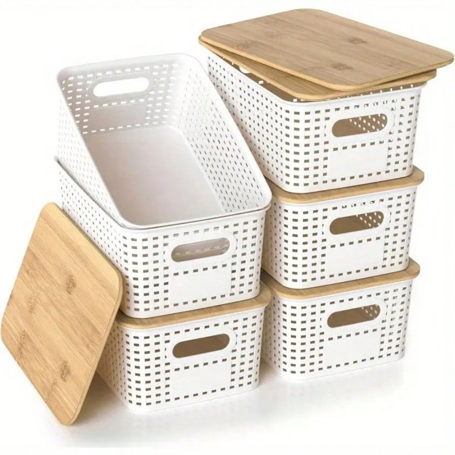 Drawer Organizer Bamboo - Conjunto de 6 Caixas de Armazenamento
