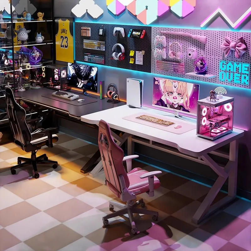 Desk Setup Gaming Pc - Mesa de Jogos E-sports Dupla, Mesa