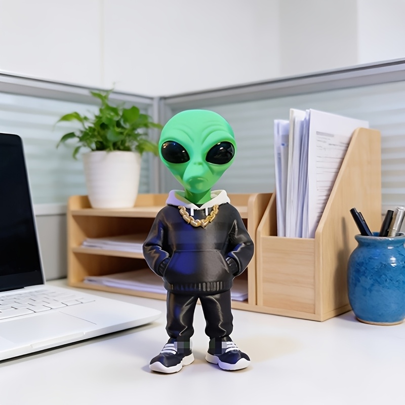 Desk Setup Home - 1 Peça de Figura Alienígena Verde