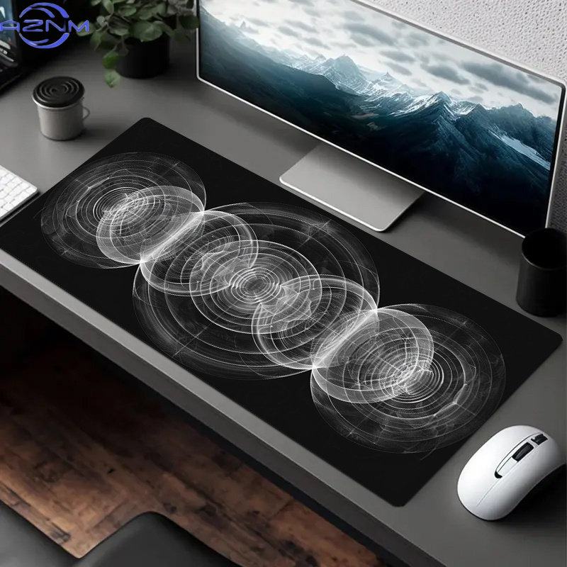 Mouse Pad Grande com Padrão Es - Desk Setup Black And White avaliação e preço