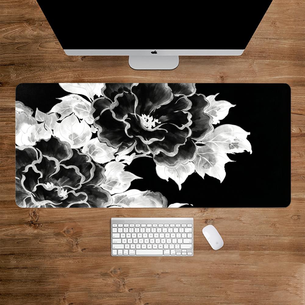 Mouse Pad de Peônia Tingido co - Desk Setup Black And White avaliação e preço