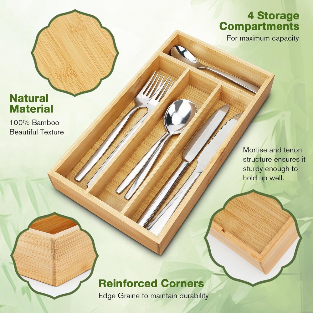 Organizador de Talheres Pequen - Drawer Organizer Bamboo avaliação e preço