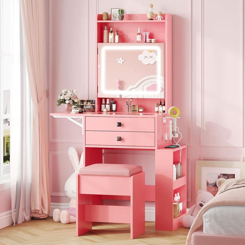 Penteadeira Pequena Vabches co - Desk Vanity Setup avaliação e preço