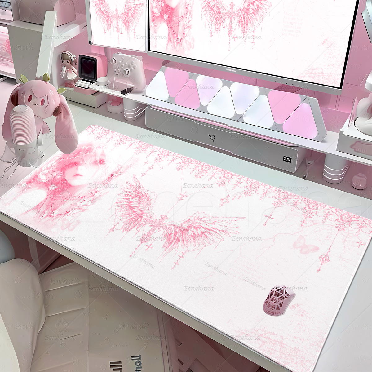 Mouse Pad Angel Girls Azul e R - Desk Setup Pegboard avaliação e preço