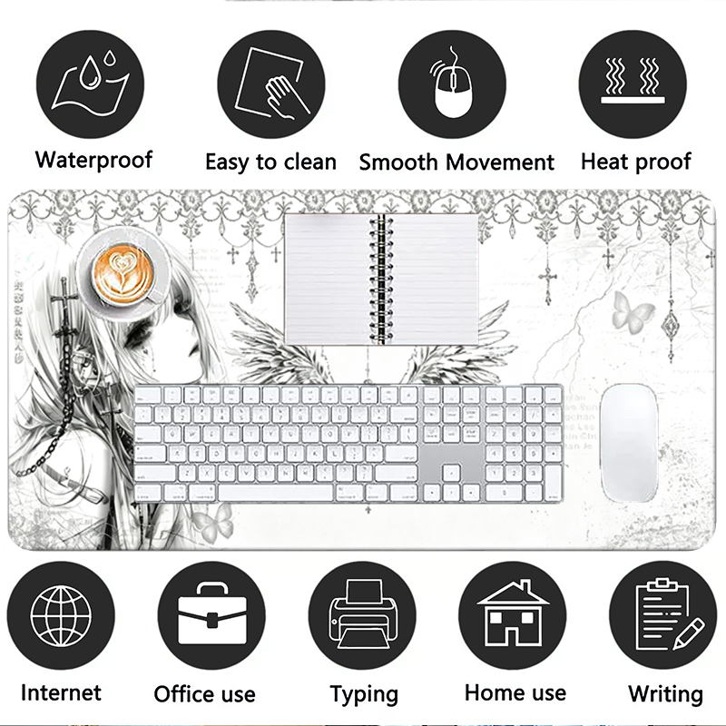 Mousepad de Couro Preto e Bran - Desk Setup White avaliação e preço